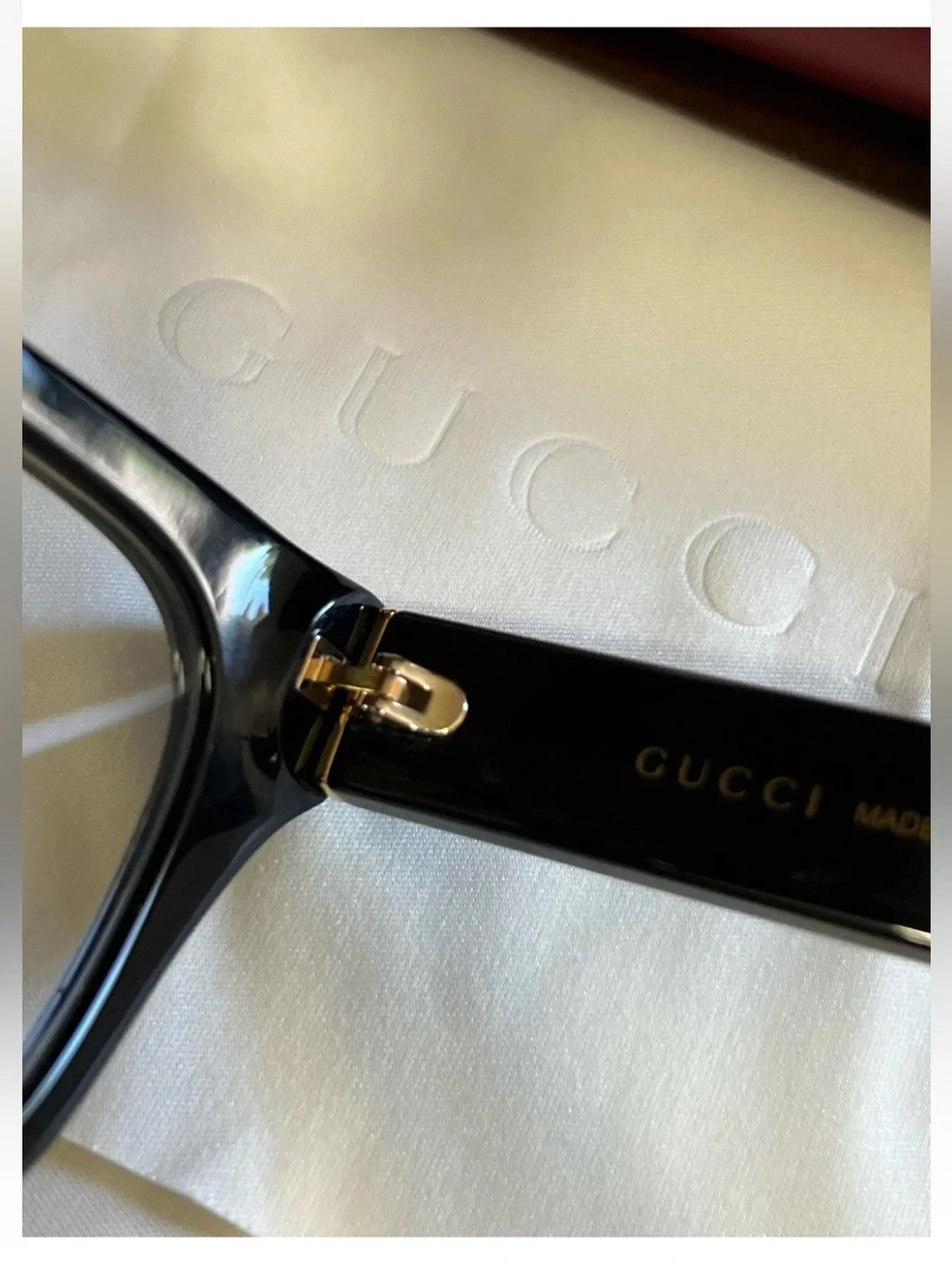 GUCCI GG1133O 001 Eyeglasses Frame Women Black Gold Cat Eye RX-Able New